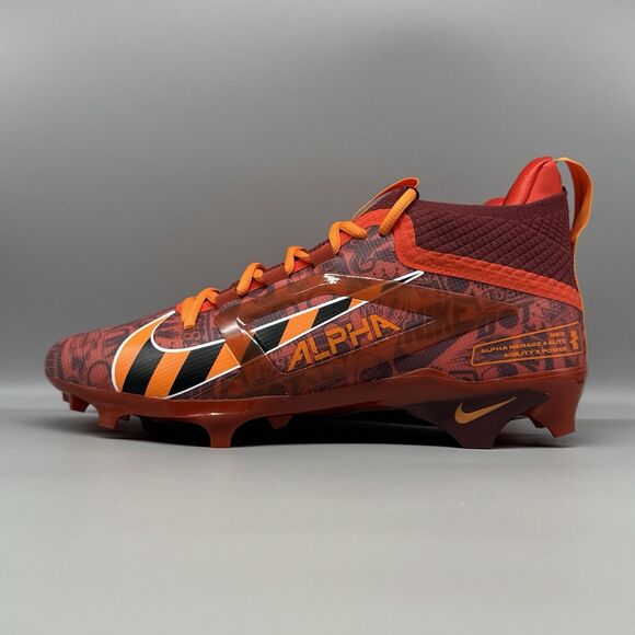 Nike Alpha Menace 4 Elite NRG Red Orange Football Cleats Size 9 FQ4046-600 - Picture 4 of 9